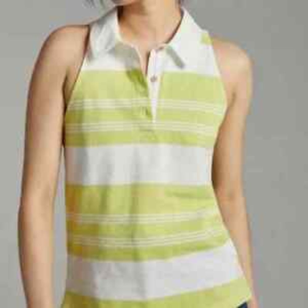 Anthropologie Maeve Maeve Rigby Polo Tank Women L Collared Sleeveless Shirt - Picture 10 of 12